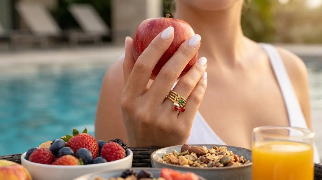 Raiine Bergemann waterproof gold rings coconut jelly nails style guide Switzerland adjustable ring for swimming