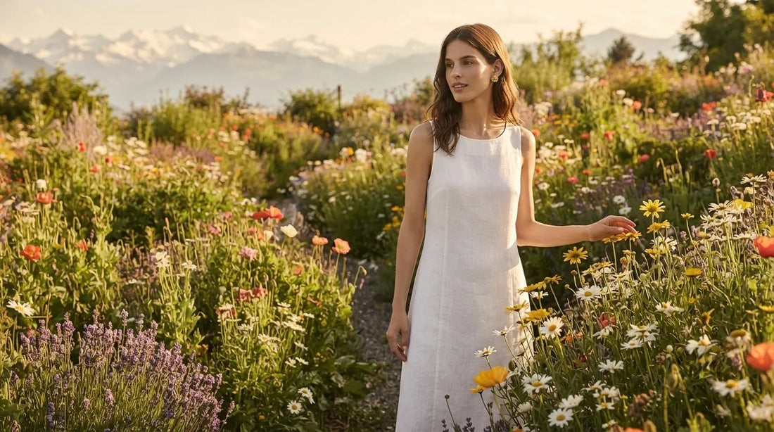Raline Bergemann Forever Flowers Collection design story — botanical gold flower earrings necklace Swiss jewelry editorial