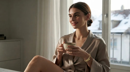 Raline Bergemann self-gift jewelry Switzerland — treat yourself gold necklace earrings Statement Queen Gift Her Glow women empowerment