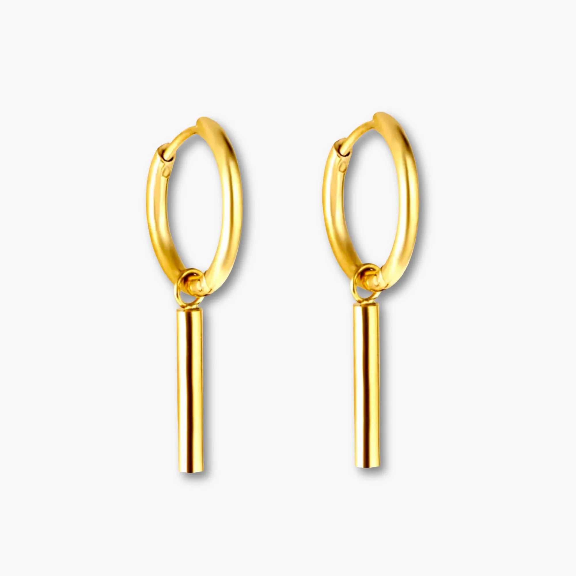 AARE DROP HOOPS EARRINGS 18K Gold PVD Waterproof