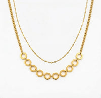 Hexagon Glow Geometric Necklace 18K Gold PVD Waterproof
