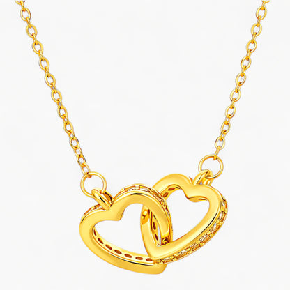 Double Heart Couple Necklace Forever Lovers Waterproof Jewelry