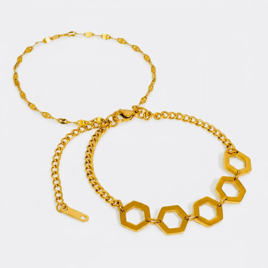 Alvéole Hexagon Golden Bracelet 18K PVD Waterproof
