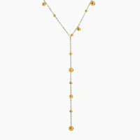 Lariat Y-Necklace with Gold Balls