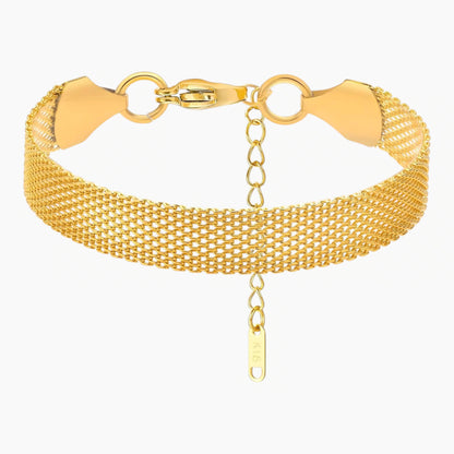 Minimalist Mesh Chain Gold Bracelet 18K Hypoallergenic