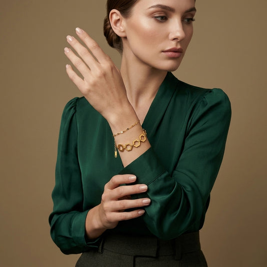 Alvéole Hexagon Golden Bracelet 18K PVD Waterproof