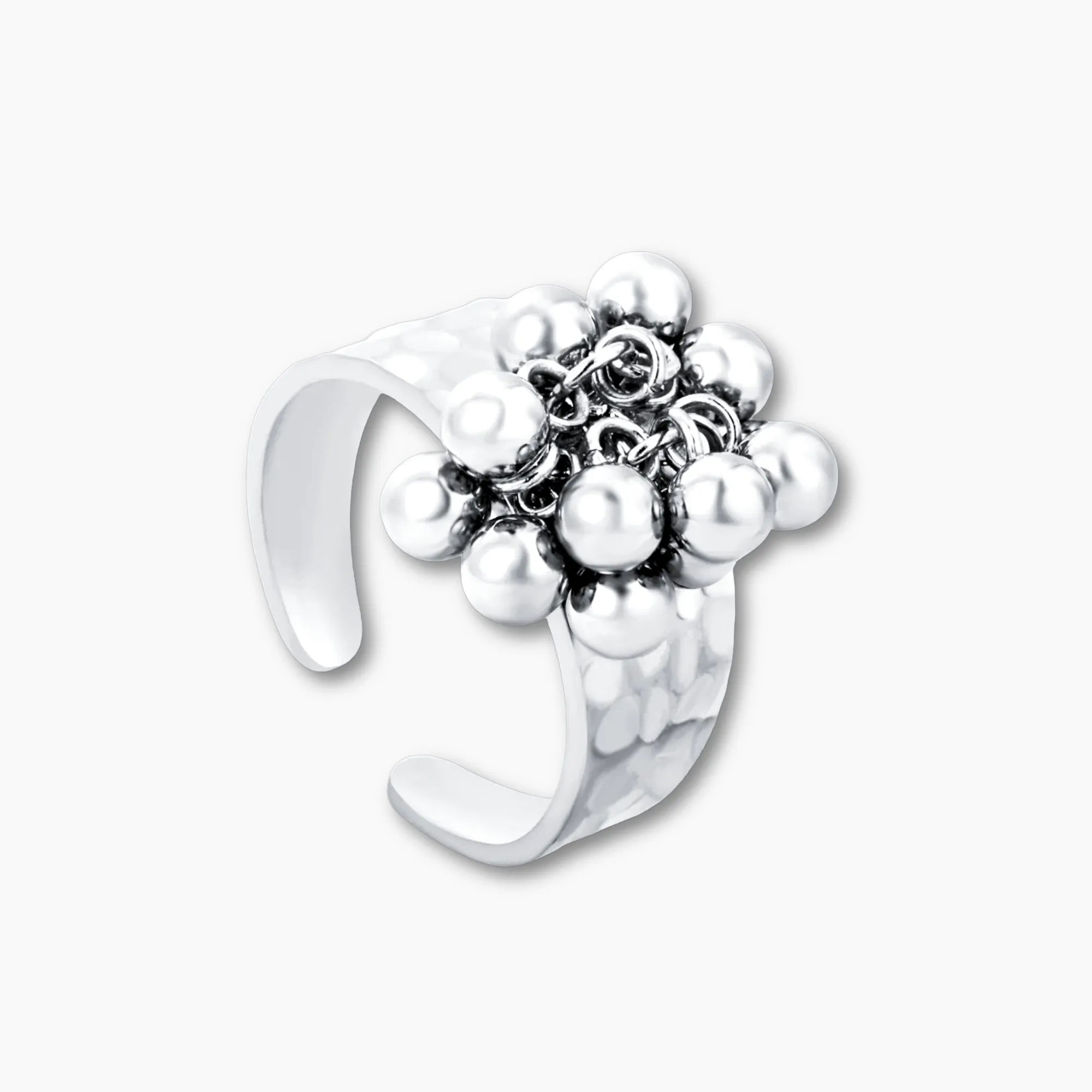 PEARL TIDE CUFF RING Silver PVD Waterproof