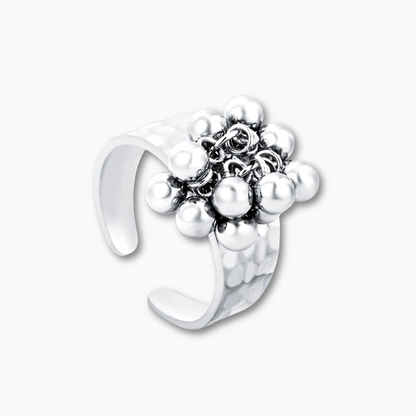 PEARL TIDE CUFF RING Silver PVD Waterproof