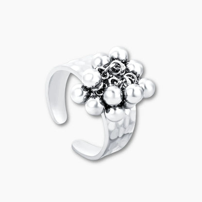 PEARL TIDE CUFF RING Silver PVD Waterproof