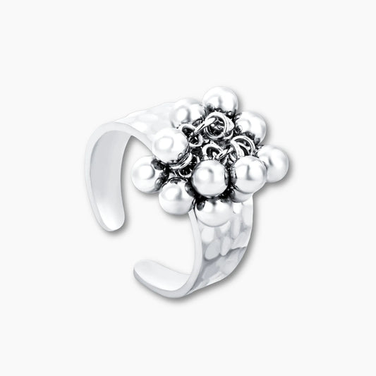 PEARL TIDE CUFF RING Silver PVD Waterproof