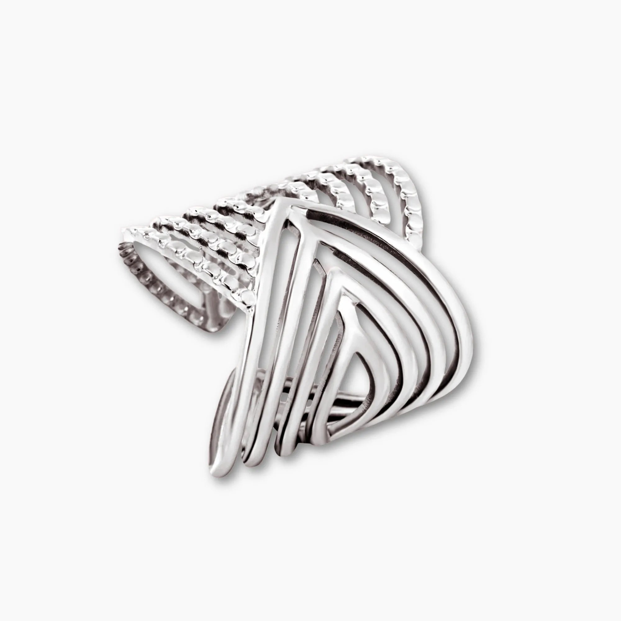 RAPIDS WAVE RING Silver PVD Waterproof