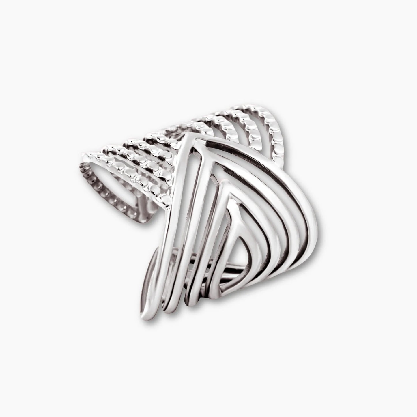 RAPIDS WAVE RING Silver PVD Waterproof