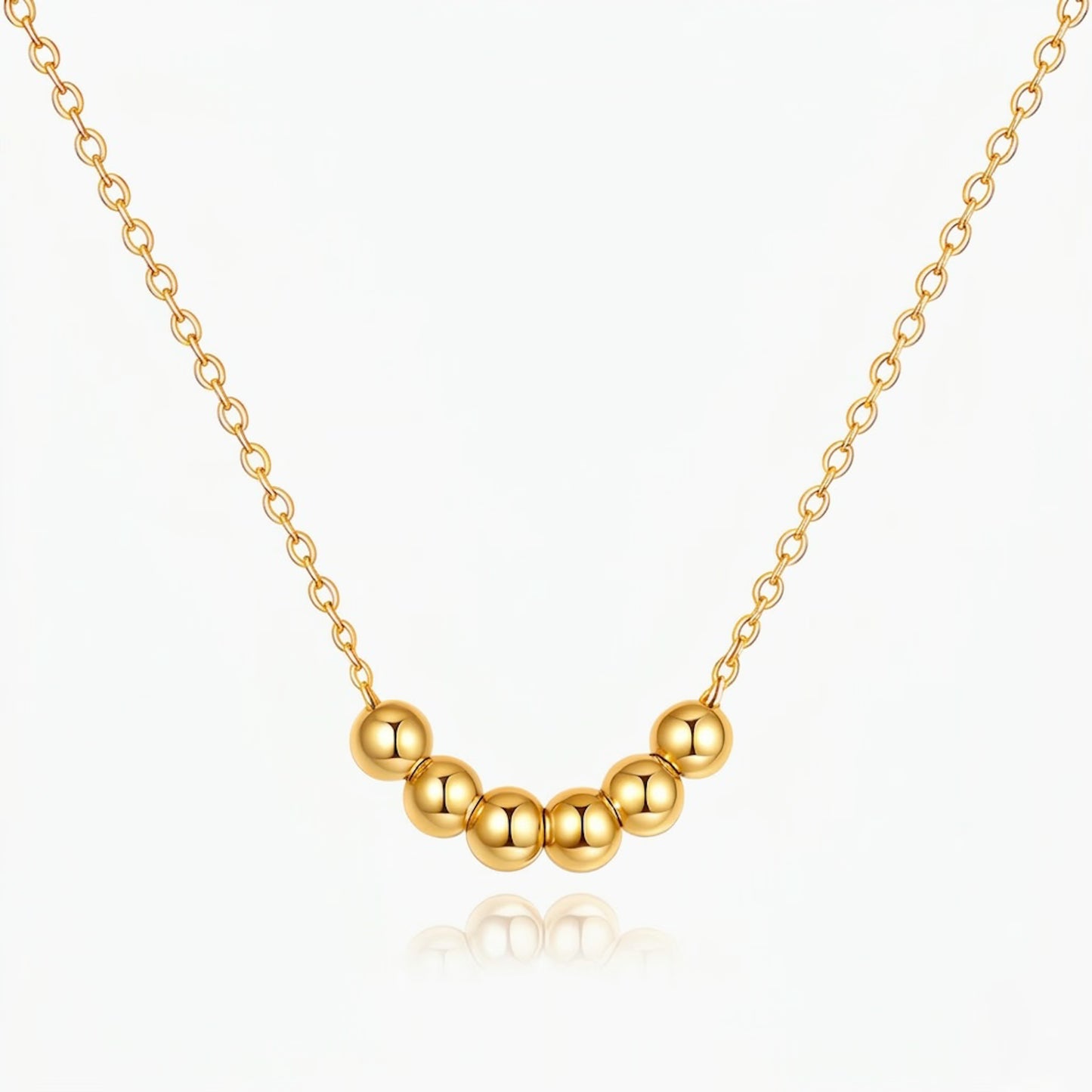 Six Ball Pendant Necklace Gold PVD 18K