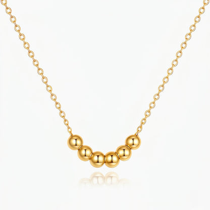 Six Ball Pendant Necklace Gold PVD 18K