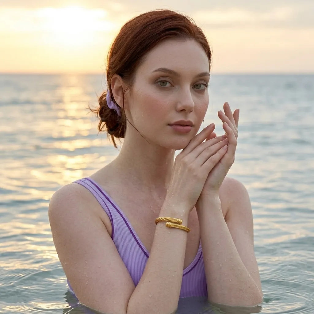 Wasserfester Schmuck Schweiz Raline Bergemann Jewelry 18K Gold PVD Waterproof Jewelry Schmuck fur Schwimmen